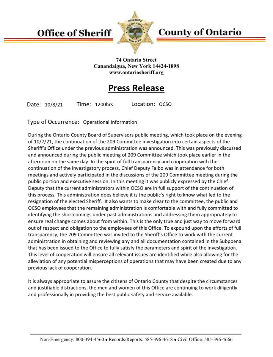 Ontario Co. Sheriff (@ontariosheriff) on Twitter photo 