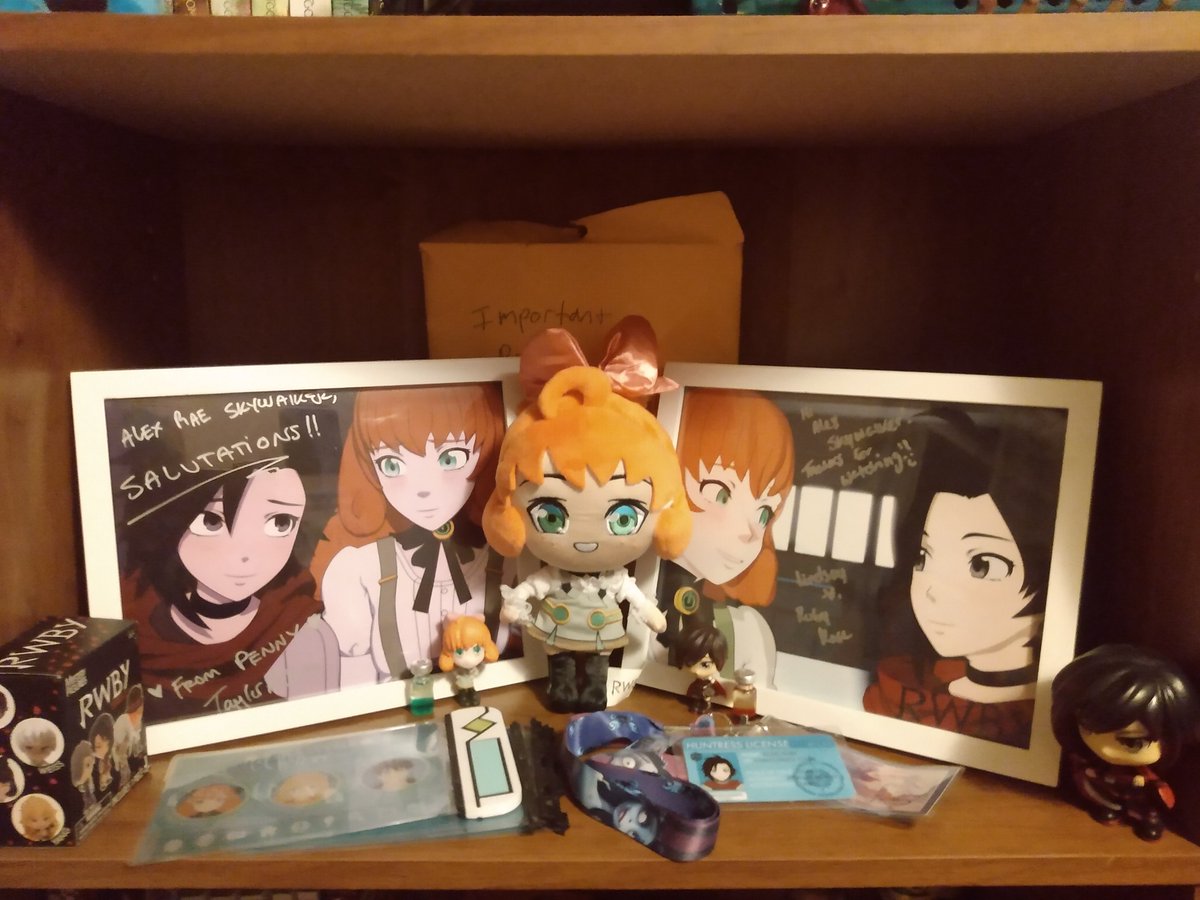 AlexH11152's tweet photo. I finally have them both. I have BOTH @tabbytabaxi and @IAmLindsayJones signatures :)
I also have all the RWBY books I can get my paws on right now! :)
#NutsNDolts #NutsAndDolts #RubyxPenny #PennyxRuby https://t.co/B0iULlOH0Z