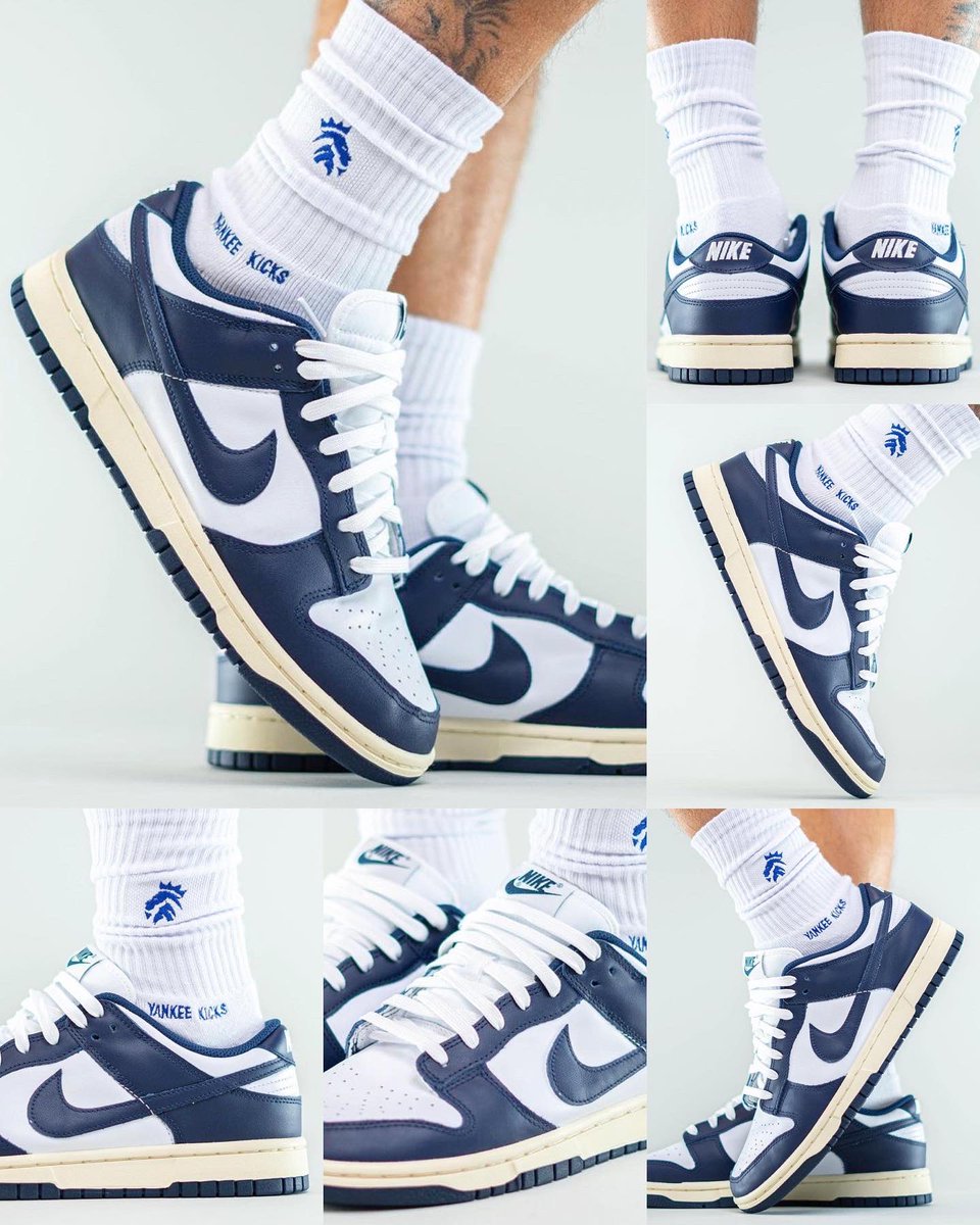 2021 Nike Dunk Low “White/Navy” on the way with a “Vintage” twist! 🌊⚪️