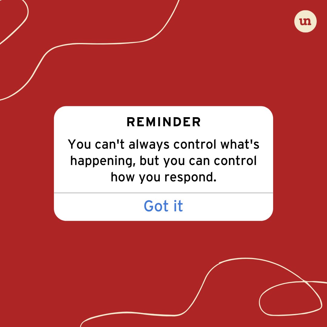We may feel out of control sometimes, but it is important to focus how we respond to situations. #empowerment #control #reminder