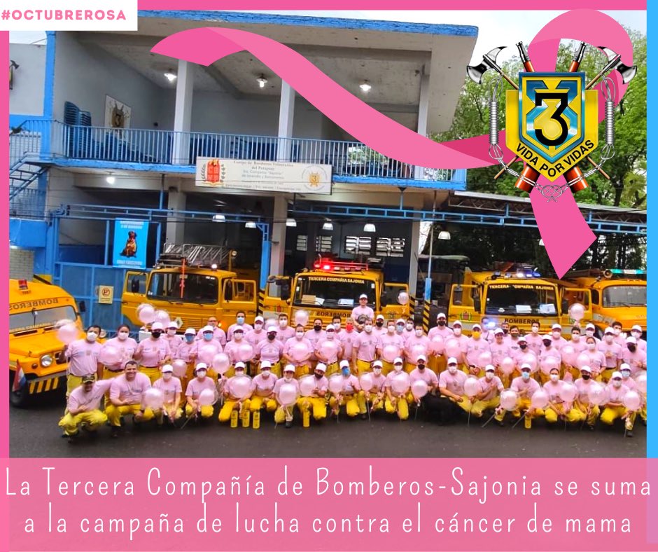 BomberosK3's tweet photo. “Octubre Rosa” es una campaña que se realiza en el marco de la conmemoración del mes de concienciación sobre el cáncer de mamas en mujeres y hombres, con el objetivo de reforzar las acciones para generar conciencia en la población.🎀

#OctubreRosaK3 https://t.co/D72rhAs2MF