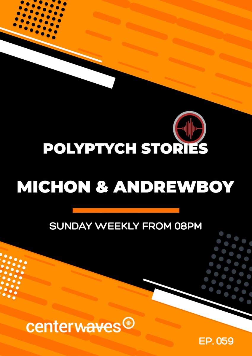 CenterWaves's tweet photo. Hoy: https://t.co/oqfaCGlhxM
7pm WARMTH 302 - @MingsMusic
8pm Polyptych Stories 059 - @Michon_Official & #Andrewboy https://t.co/wp8EX9dTNV