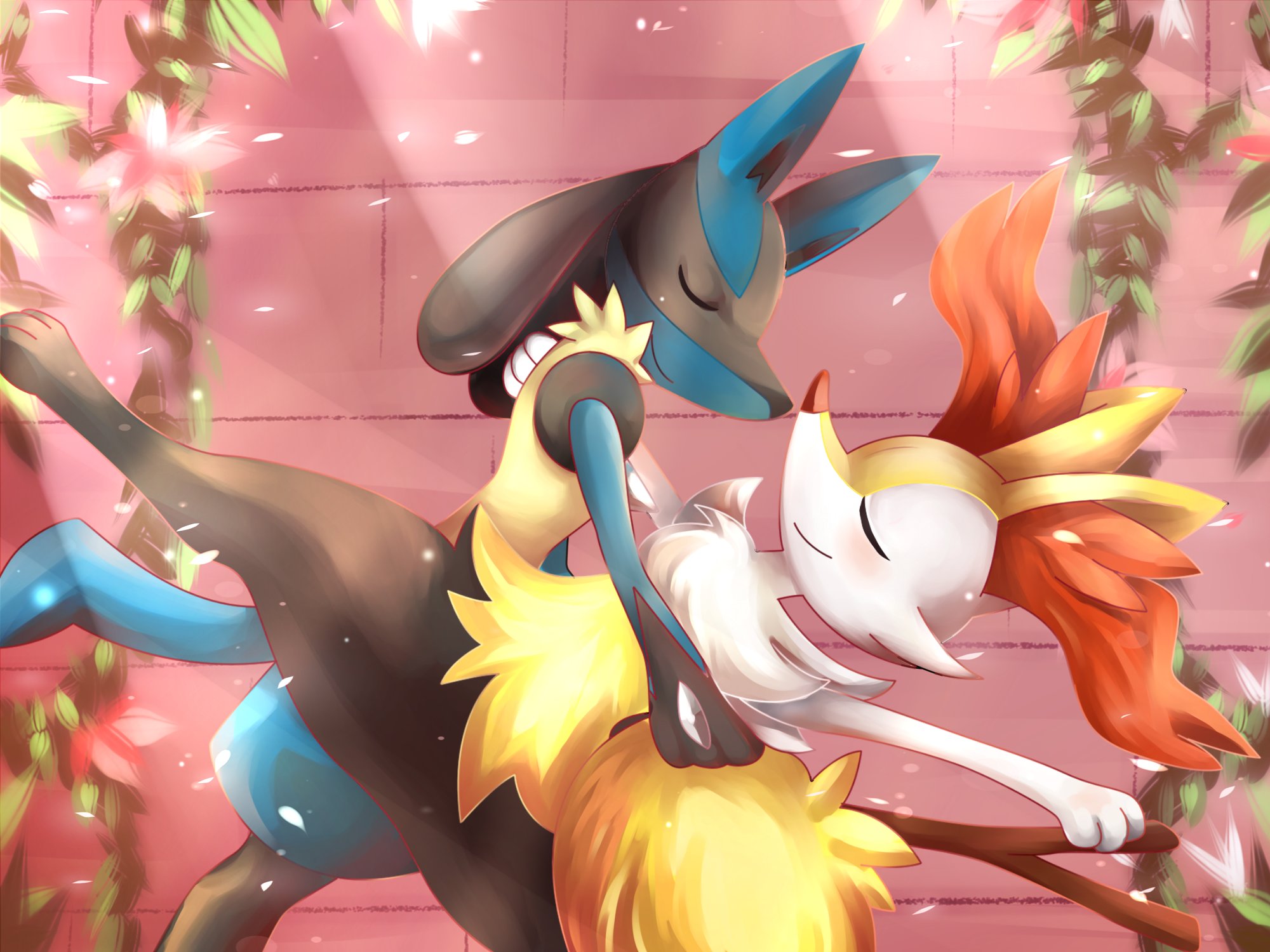 DarkrexS (Commissions Open) على X: Lucario and Braixen when they are not  fighting in pokemon battles this couple spend their free time together from  time to time they like to dance together.
