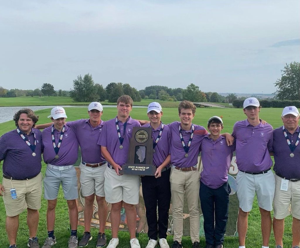 patmchughAD's tweet photo. Last picture from a great day. Congrats to @NSCDSGolf bringing home our 5th state trophy in Boys Golf and the first since 2014! https://t.co/KXNiEq0gsf