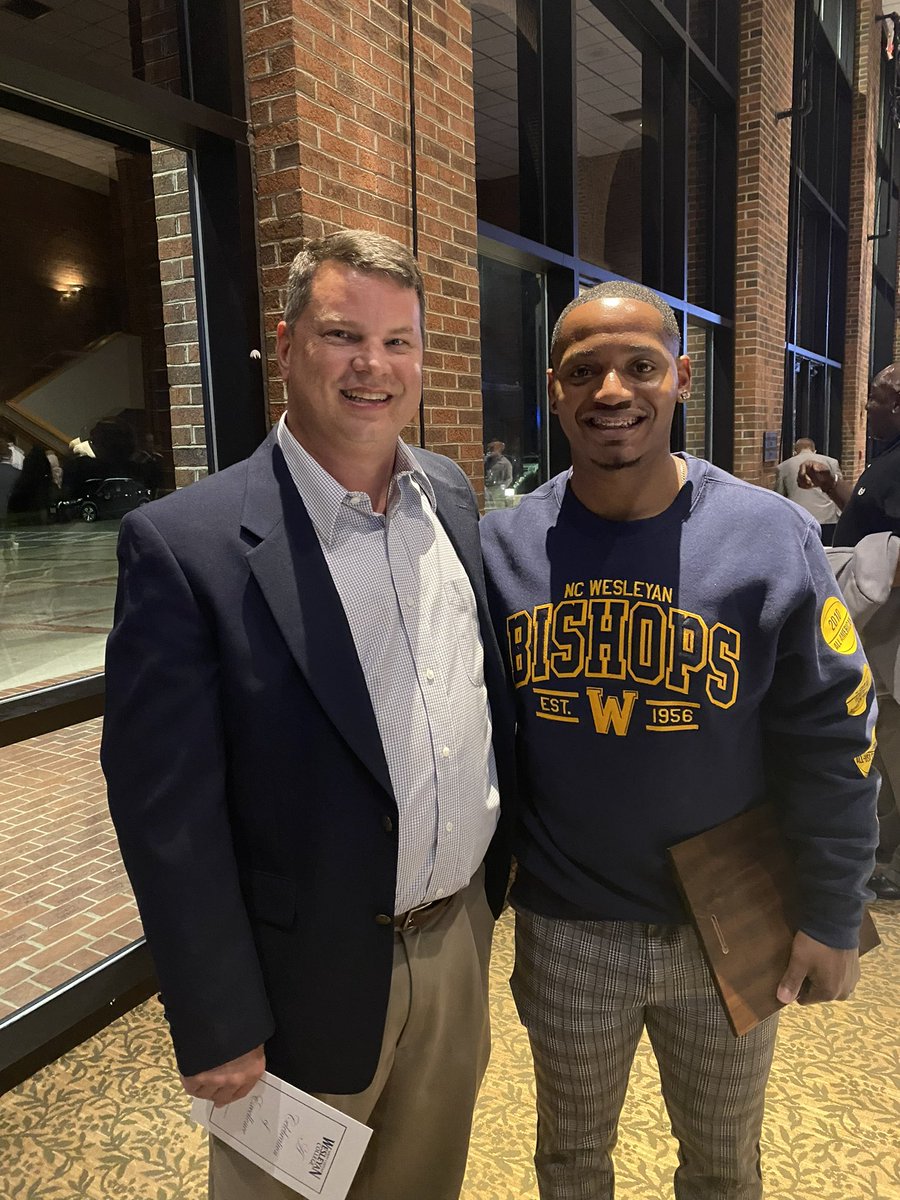 JimWhitehead23's tweet photo. Such an honor to see Trey get inducted into the NC Wesleyan Hall of Fame! @T_Drake711 @BishopSports #firstcoach https://t.co/ohtxSAVy88