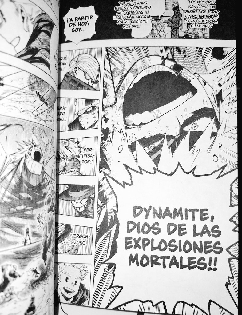 Che @ivreality hay alguna chance que en alguna reedición o en volúmenes futuros puedan cambiar el nombre de Bakugo? Hace unos meses se reveló, cuando hicieron la exhibición del arte de MHA, que es DynaMIGHT, no Dynamite, porque está copiando a All Might. 