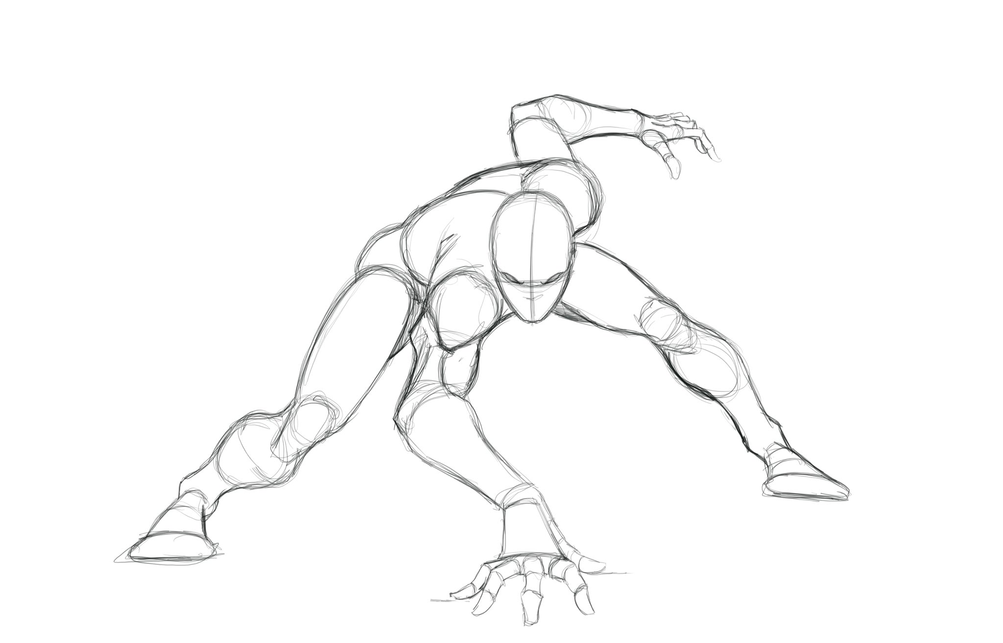 Here's a Spider-Man action pose I did today. I just need to add the details  then I can ink and color it : r/sketches