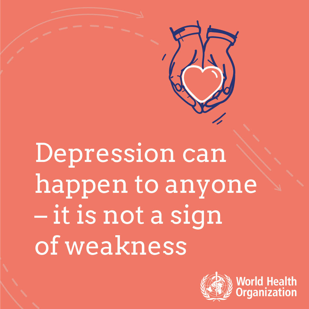 WHOWPRO's tweet photo. #Depression can happen to anyone - it is not a sign of weakness.

#WorldMentalHealthDay https://t.co/8ttF7iLMsE