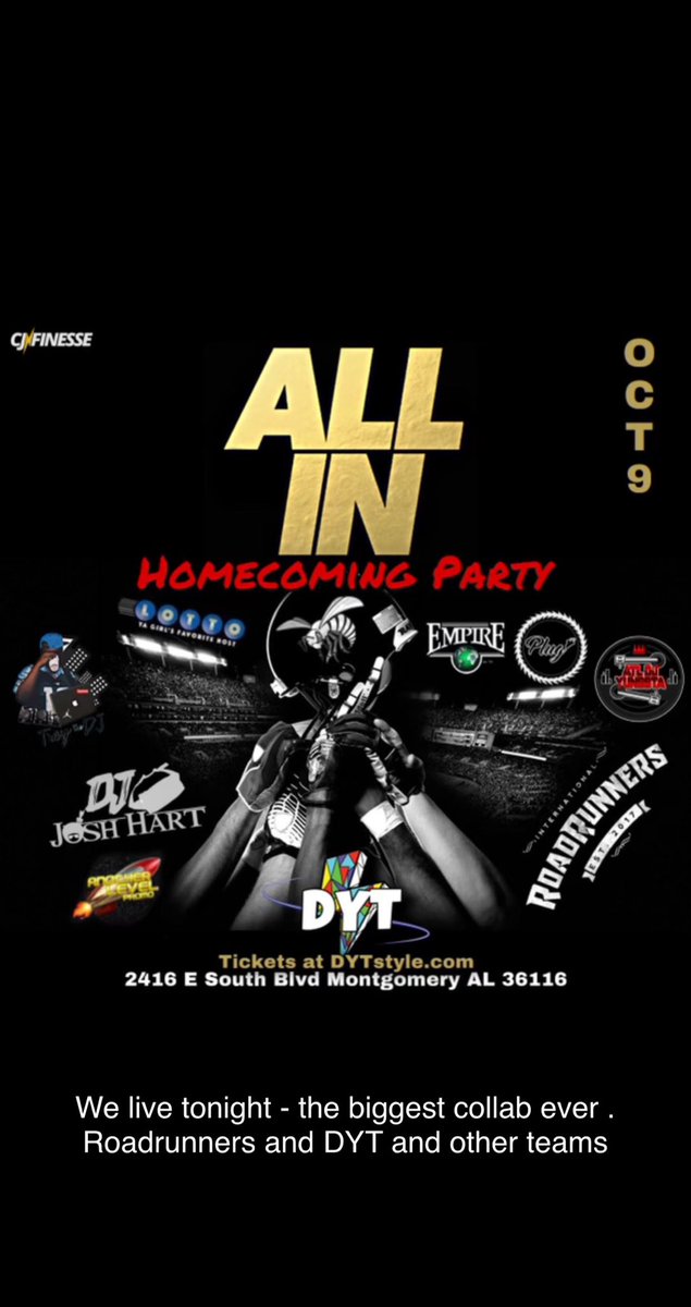 jaylonpickett's tweet photo. The Homecoming Finale Party . 

LINE STARTS AT 9:30pm 💪🏽

Doors open at 10pm 🕤

$10 til blowed 🔥

Smoke friendly 💨

#myasu #myaum #troyu #TU #bamastate https://t.co/nR14uFL2Z1