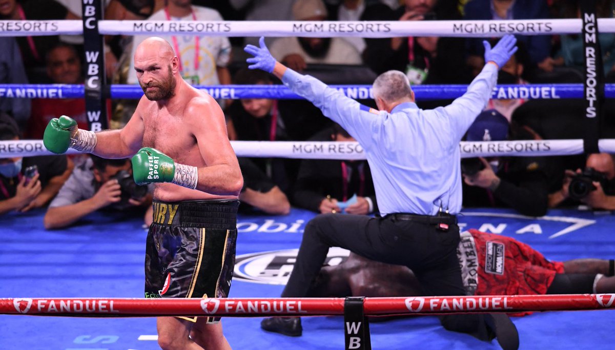 BetVictor's tweet photo. - Fury floors Wilder in round 3
- Wilder floors Fury in round 4
- Wilder floors Fury again in round 4
- Fury floors Wilder in round 10
- Fury knocks Wilder out in round 11

What a fight. What a spectacle. What a champion.

#FuryWilder #FuryWilder3 https://t.co/R7CL3YlzKT