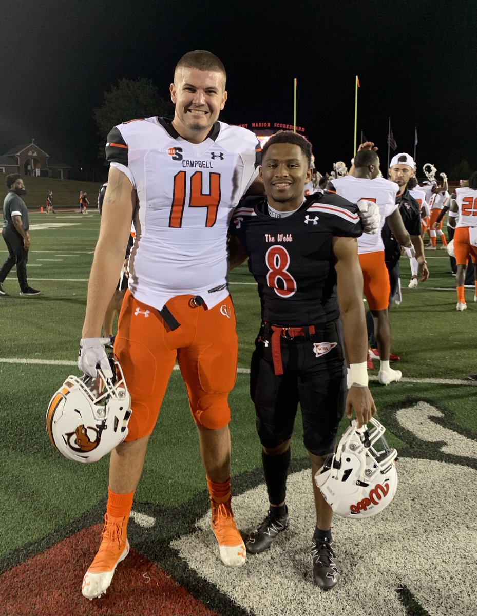 It is always special when Hornets play each other in college! Shout out to Caleb Perez ‘20, who plays at Campbell and Janerio Crankfield ‘21, who plays at Gardner-Webb! We are so PROUD of both of you! #1MOORE #BMCFootball <a href="/CalebPerez_14/">Caleb Perez</a> <a href="/4wayniero/">Janiero Crankfield</a> @BMooreAthletics <a href="/osvarsity/">Sentinel Varsity</a>