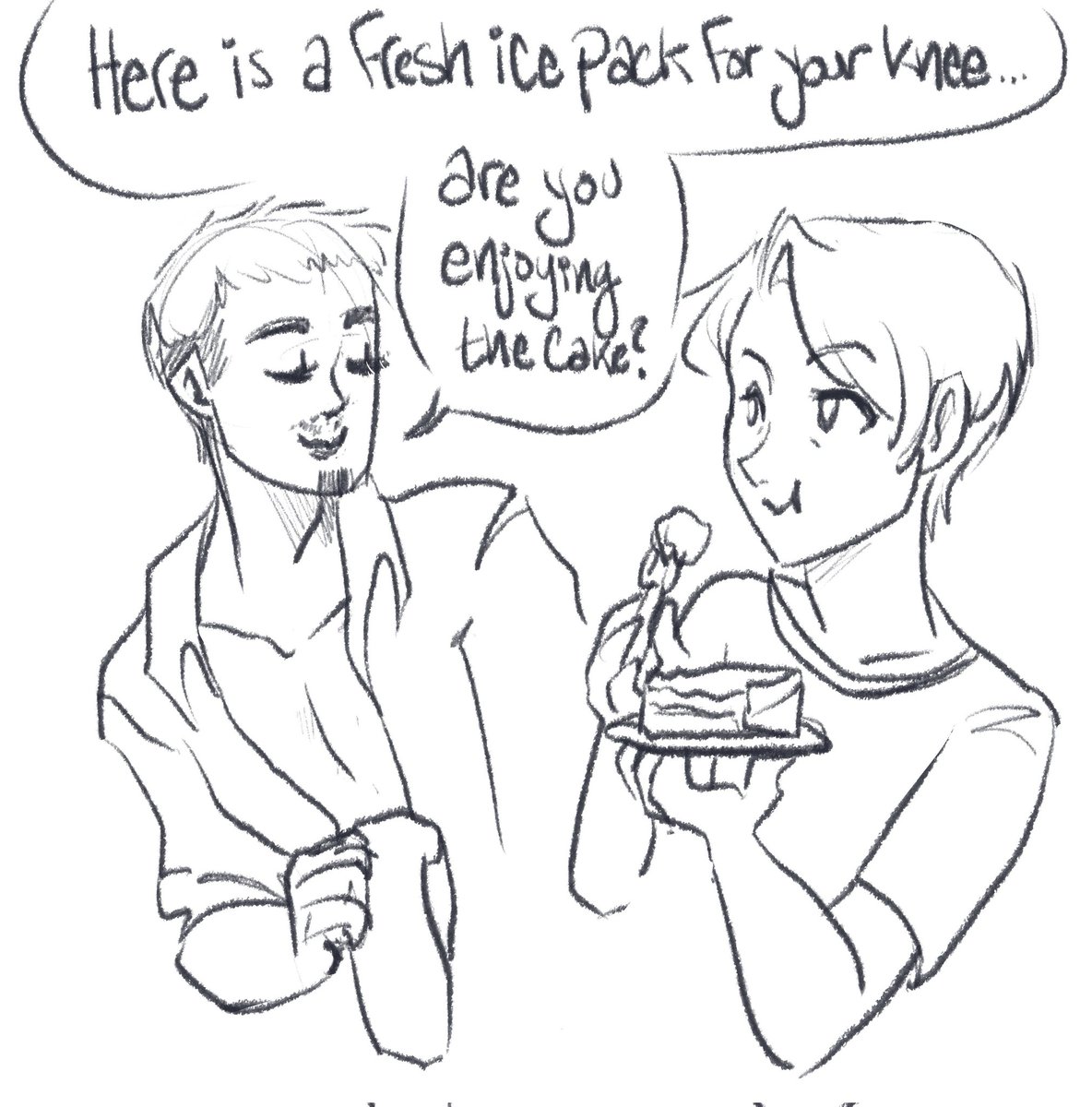 Everyone has a deep, dark secret. Mine is that I sometimes fantasize about Christophe Giacometti feeding Viktor strawberry shortcake while icing his knee. 

It doesn't even have to be a shipping thing. It just sounds really nice. 

#vichris ???