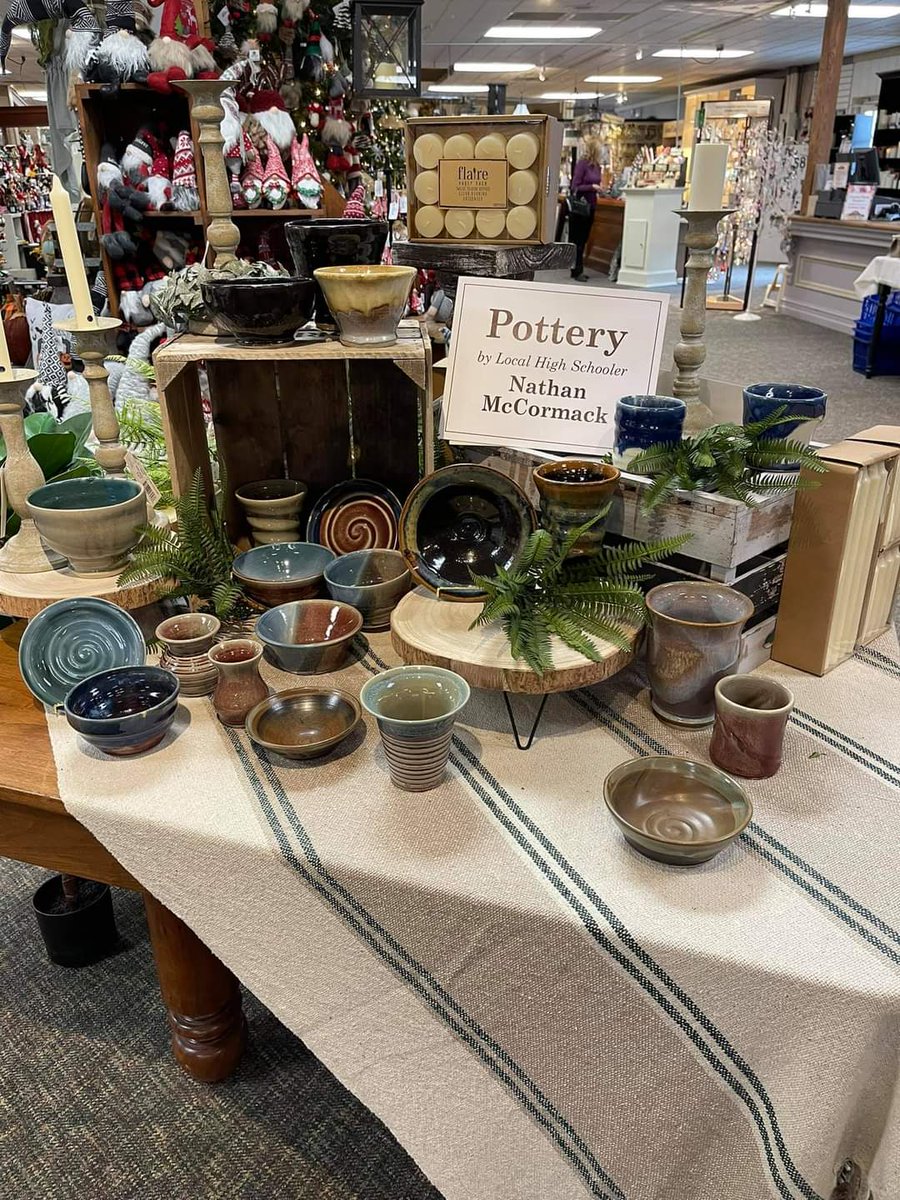 Country Cupboard is selling beautiful pottery created by one of our 12th grade AP Art students, Nathan M.!