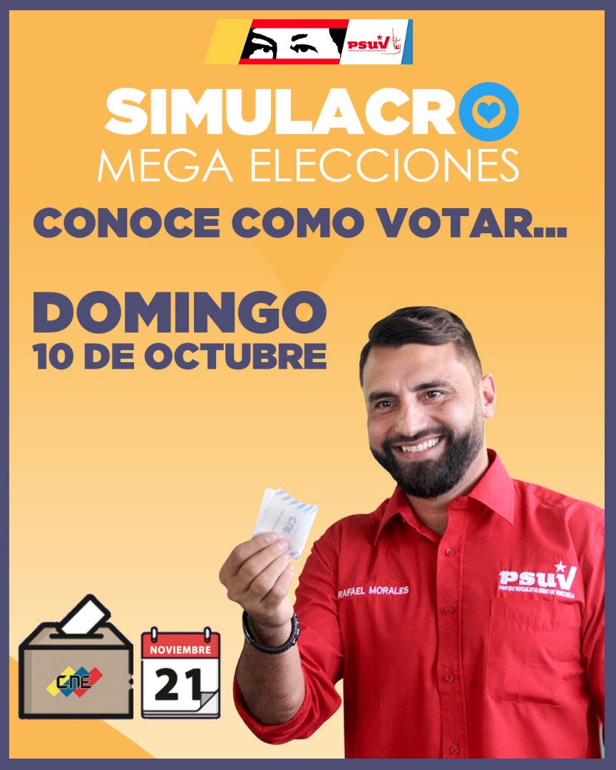 RafaelMaracay21's tweet photo. Mañana Domingo #10Oct quiero invitarlos a  participar en el Simulacro Electoral, rumbo a la Gran Victoria Popular este #21Nov estos son los 3 centros que se han activado en nuestro municipio #Girardot 💪
@dcabellor
@Soykarinacarpio
@PSUVoficial
@taniapsuv
 #MaracayTieneConQue https://t.co/GEc0Cum2dJ