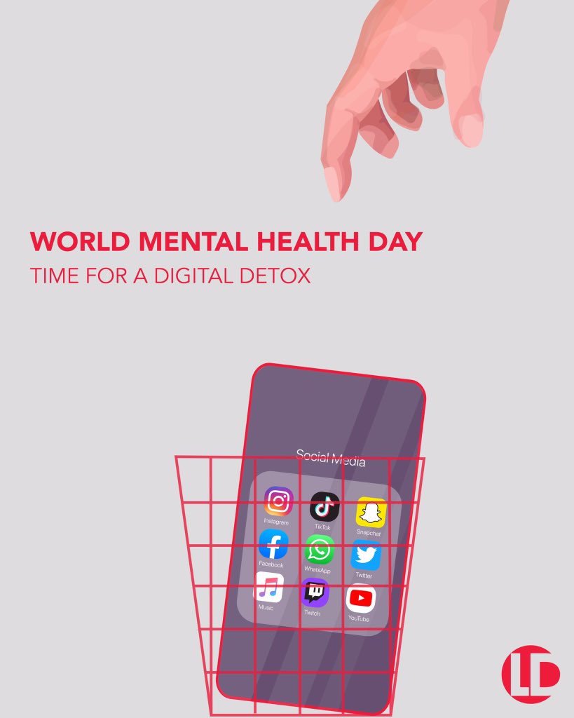 LiciousDesigns's tweet photo. Rebalance your relationship with the digital world this World Mental Health Day. 

#digitaldetox #worldmentalhealthday #mentalhealth https://t.co/svEhZEJq7j