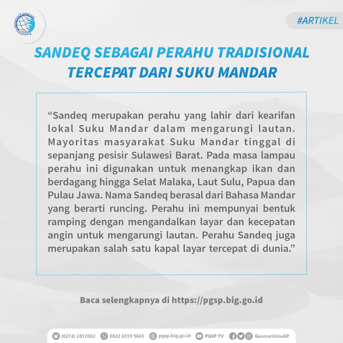 GeomaritimeSP's tweet photo. Kapal Sandeq merupakan kapal tradisional dari Suku Mandar. Kapal ini digunakan oleh masyarakat Suku Mandar untuk berdagang dan menangkap ikan. Penasaran dengan artikel tersebut? Sahabat geomaritime bisa membaca artikel tersebut di website kami https://t.co/rsqaqFsGy8. https://t.co/C49Ms6J1Q2