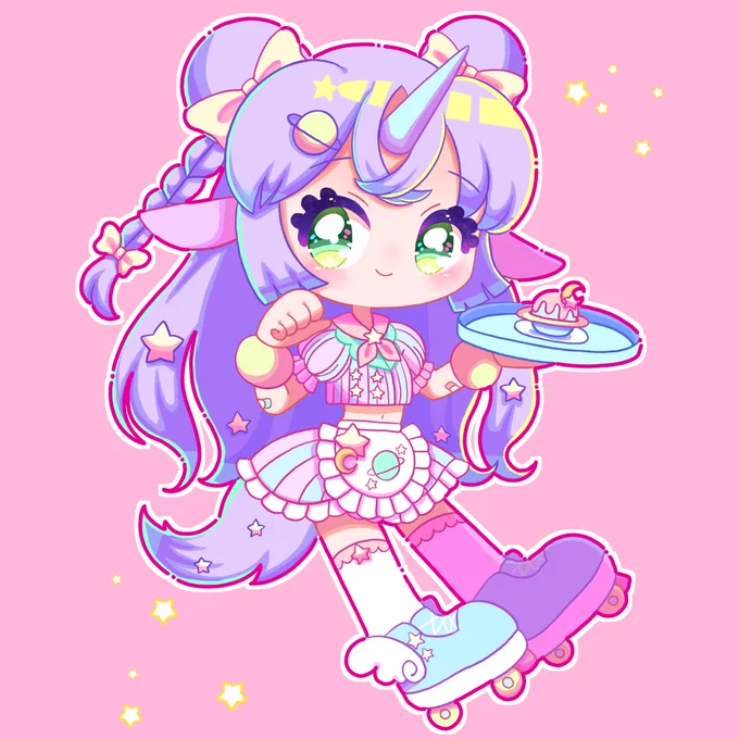#1日何枚か 
デフォルメユニコーン娘ちゃん🦄 