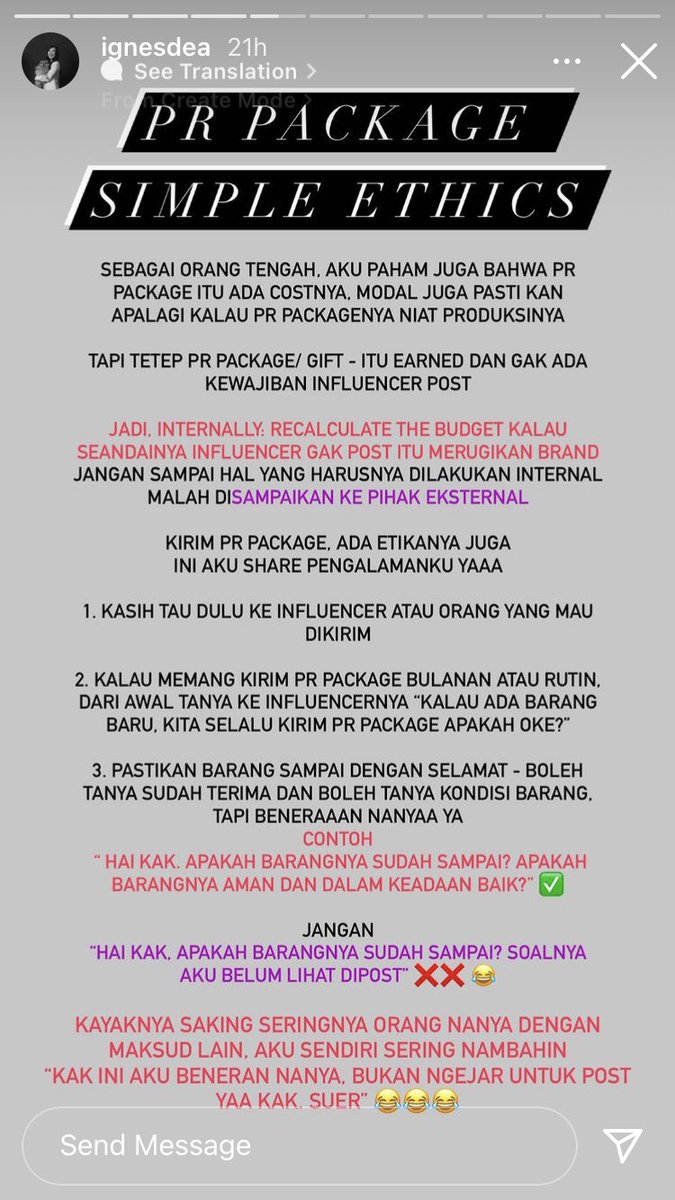 nna's tweet photo. etika dr PR package, penting sih ini

i do work for beauty brands too. pr package tujuannya u/ membangun relationship sm KOL &amp; makes them feel included (within their consent ya)

aku prefer tanya apakah PR packagenya ud smp ato blm, drpd nagihin kol ngepost, that’s a big no no https://t.co/gE2VHwJc6y