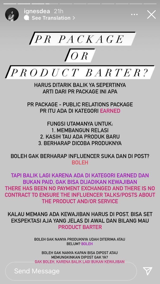 nna's tweet photo. etika dr PR package, penting sih ini

i do work for beauty brands too. pr package tujuannya u/ membangun relationship sm KOL &amp; makes them feel included (within their consent ya)

aku prefer tanya apakah PR packagenya ud smp ato blm, drpd nagihin kol ngepost, that’s a big no no https://t.co/gE2VHwJc6y