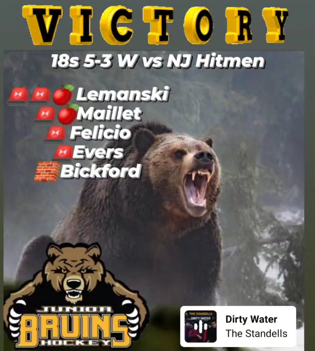 18s storm back in 3rd period to earn 2pts over NJ Hitmen.  Danny Lemanski leads the offense with 2G 1A. Jeremy Maillet also with a strong game; chips in 1G 1A.  Aidan Bickford makes some big saves to seal the W.