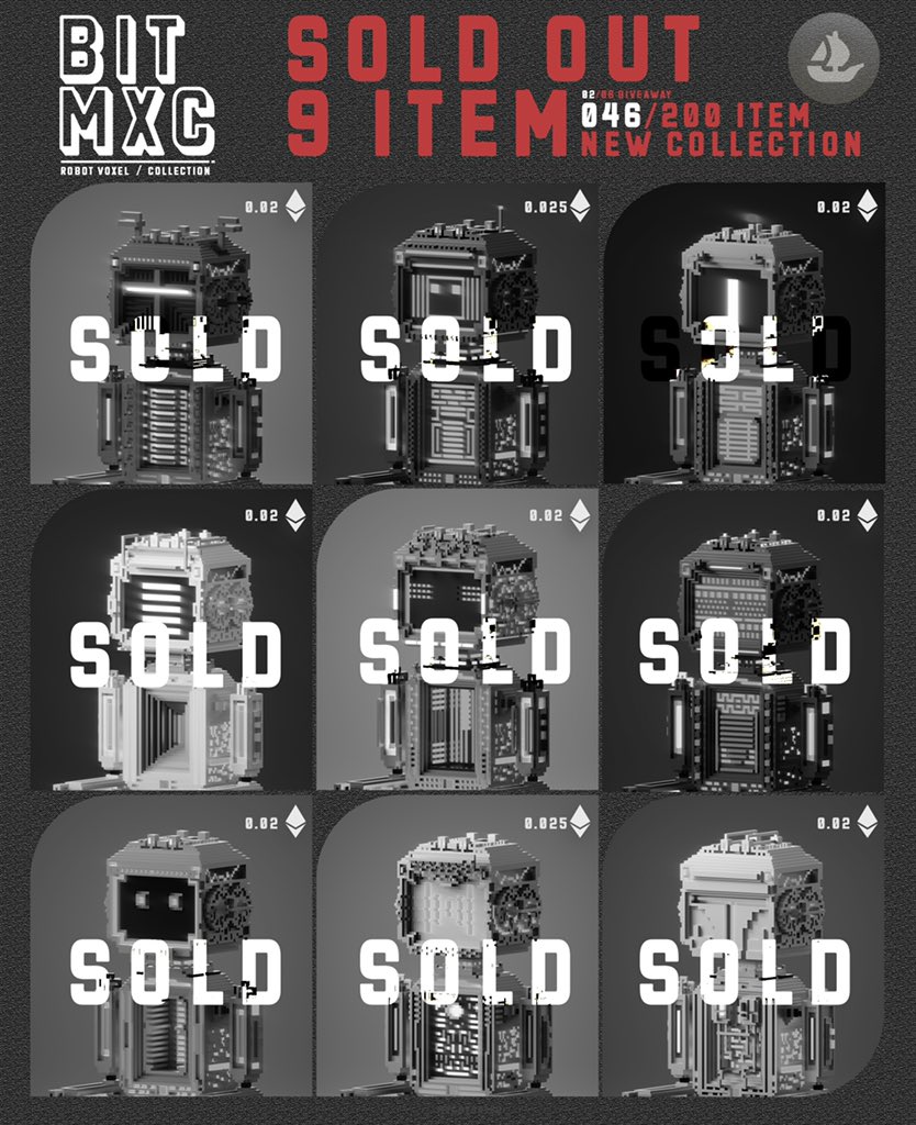 mxcstories23's tweet photo. After New drop yesterday, now sold out! See you next drop on Wednesday, October 13.

!! หมดอีกแล้ว !! เจอกันใหม่วันพุธที่ 13 นะครับทุกคน แอบเปรยๆว่ากำลังจะมีโปรเจค Collab กับ ศิลปิน voxel ด้วยนะ รอได้เลย มาเตรียมขึ้นยานกัน 

#BITMXC 
#NFT #NFTs #nftcollector #NFTTHAILAND https://t.co/VwejzHcG5k