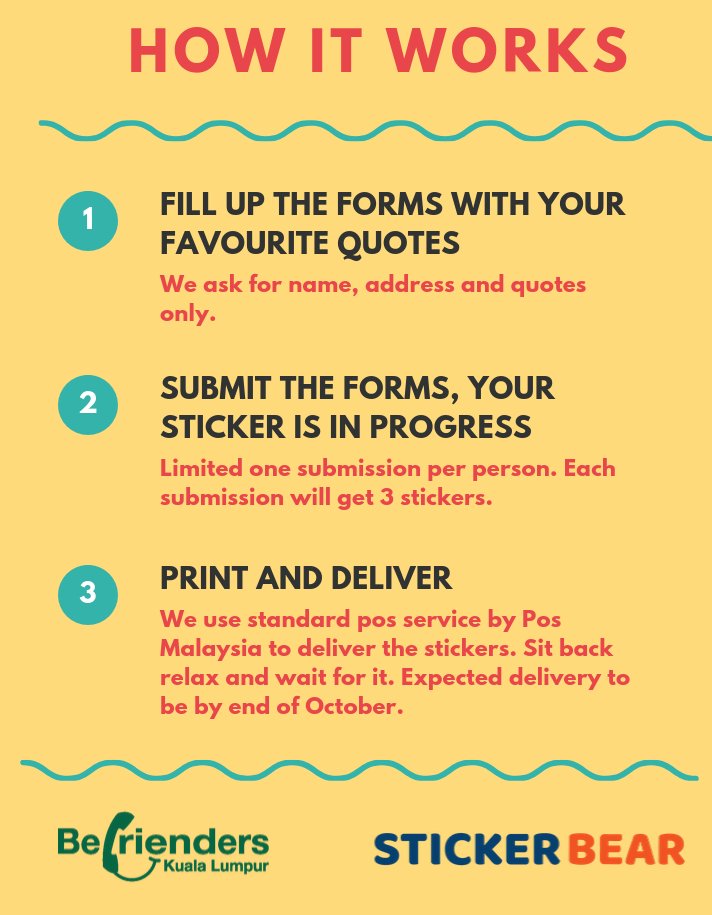 Fill in the Google Form:
bit.ly/BefriendersKLW…

#BefriendersKLxStickerBear
#WMHD2021