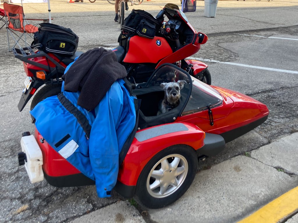MikeBikeMason's tweet photo. I rode my bike 50 miles in surprising heat and humidity.
Turned down an offer from this dog to steal the motorcycle with sidecar and go on adventures
#filthyfifty https://t.co/7yzQJhBraQ