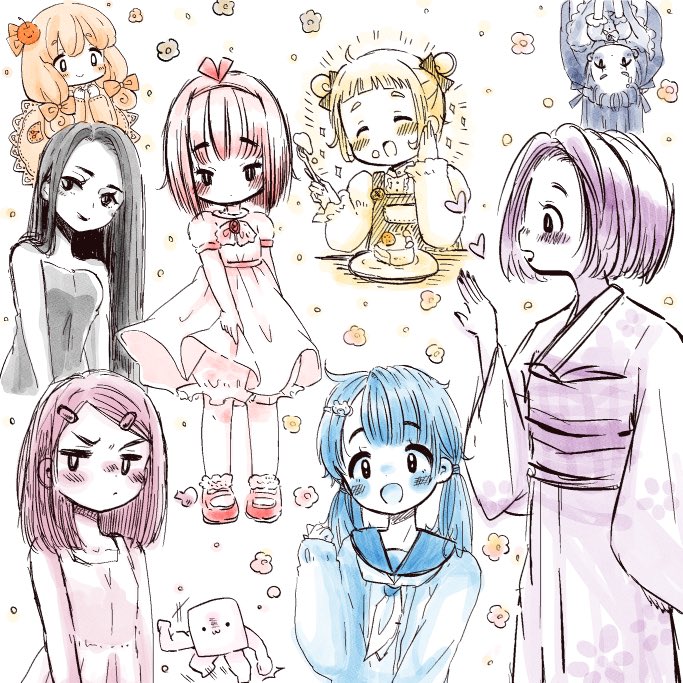 いっぱい女の子ー( ơ ᴗ ơ )🌸🌸🌸
#イラスト 