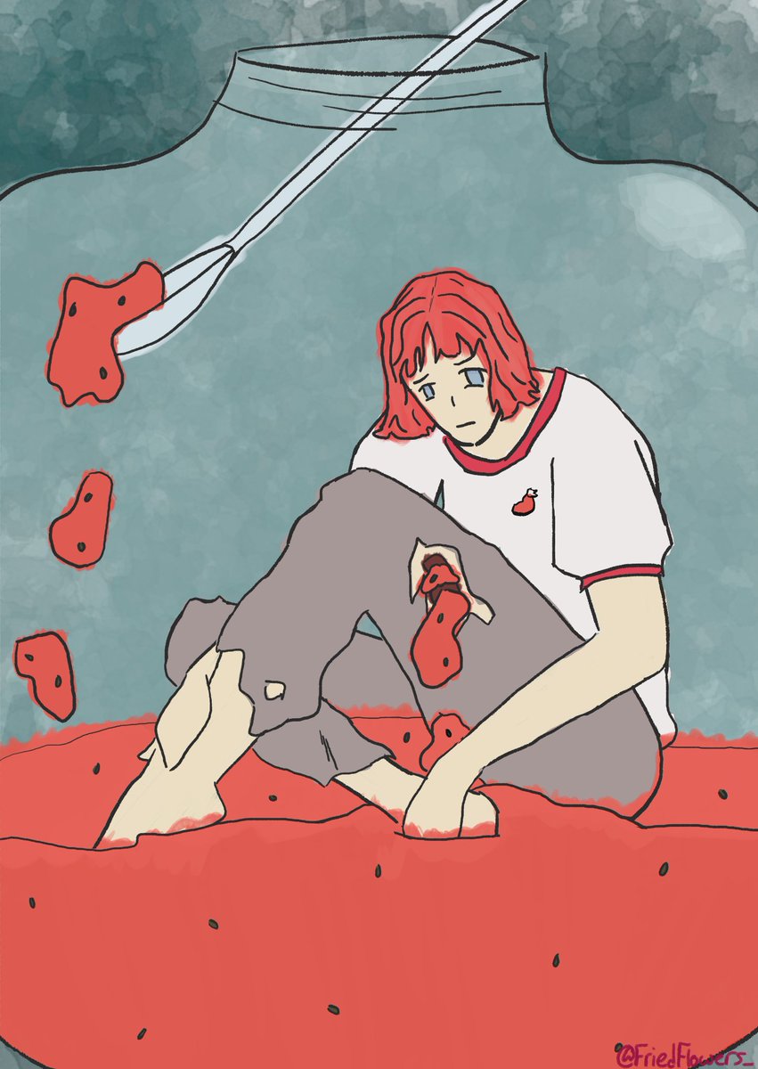 FriedFlowers_'s tweet photo. Drawing @trixxinus OC for a cool #stealmetober! It was great drawing their little Strawberry themed OC and I had fun using different brushes and experimenting! https://t.co/0pSr9Iyuku