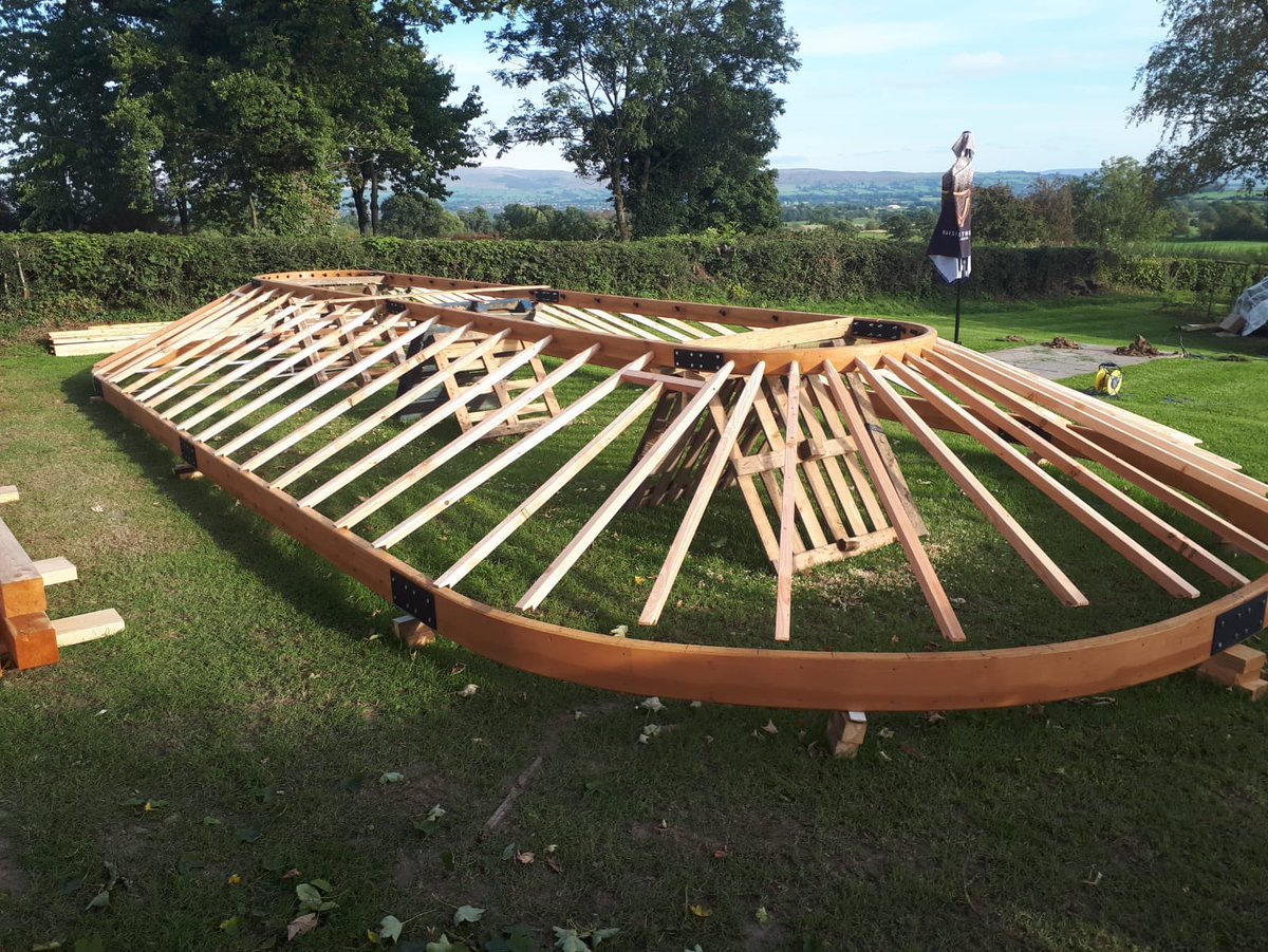 We made a cover for a barn yurt at The Red Pump Inn in Clitheroe. It's based on a yurt (30') but is stretched by 7m. Big job and glad it worked.
