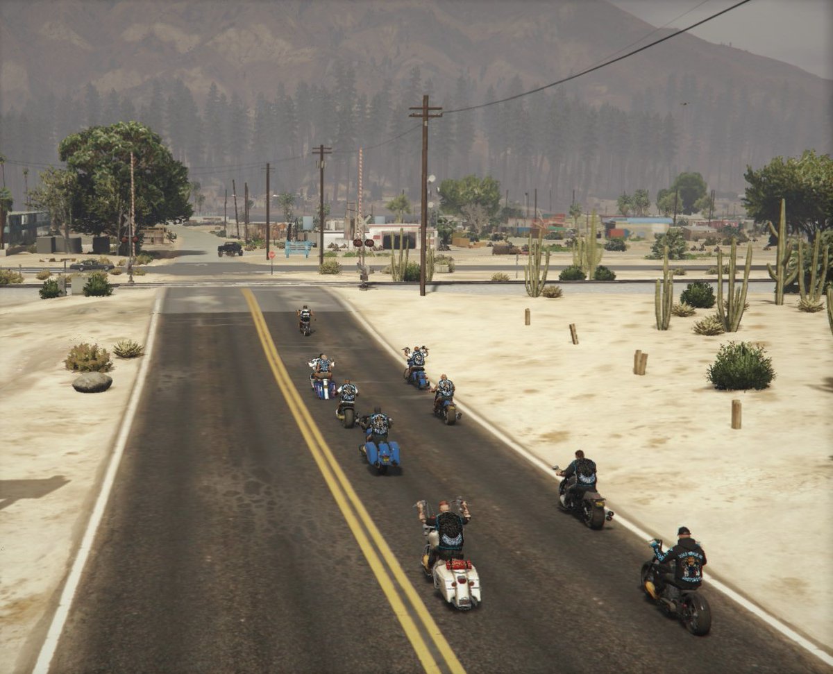 HHellfis's tweet photo. Hitting the road with Sydney chapter of Pale Riders MC #GTAV #GTARP #FiveM #Outlaw #Motorcycleclub #GTABiker #SupportSmallStreamers #twitchstreamer #JimmyWilson #PRMC #PaleRidersMC #paleontop #worldwide #NerveRP https://t.co/GyBzAG9IX6