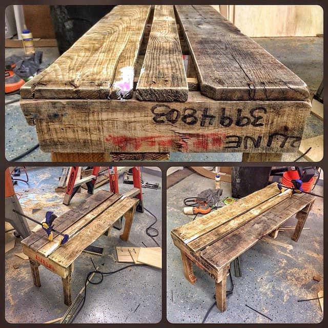 iRecyclart's tweet image. #Rustic #Garden Bench From Discarded Pallet Planks : 1001pallets.com/rustic-garden-… - #PalletBenches #PalletDeck #RecyclingWoodPallets #Wood