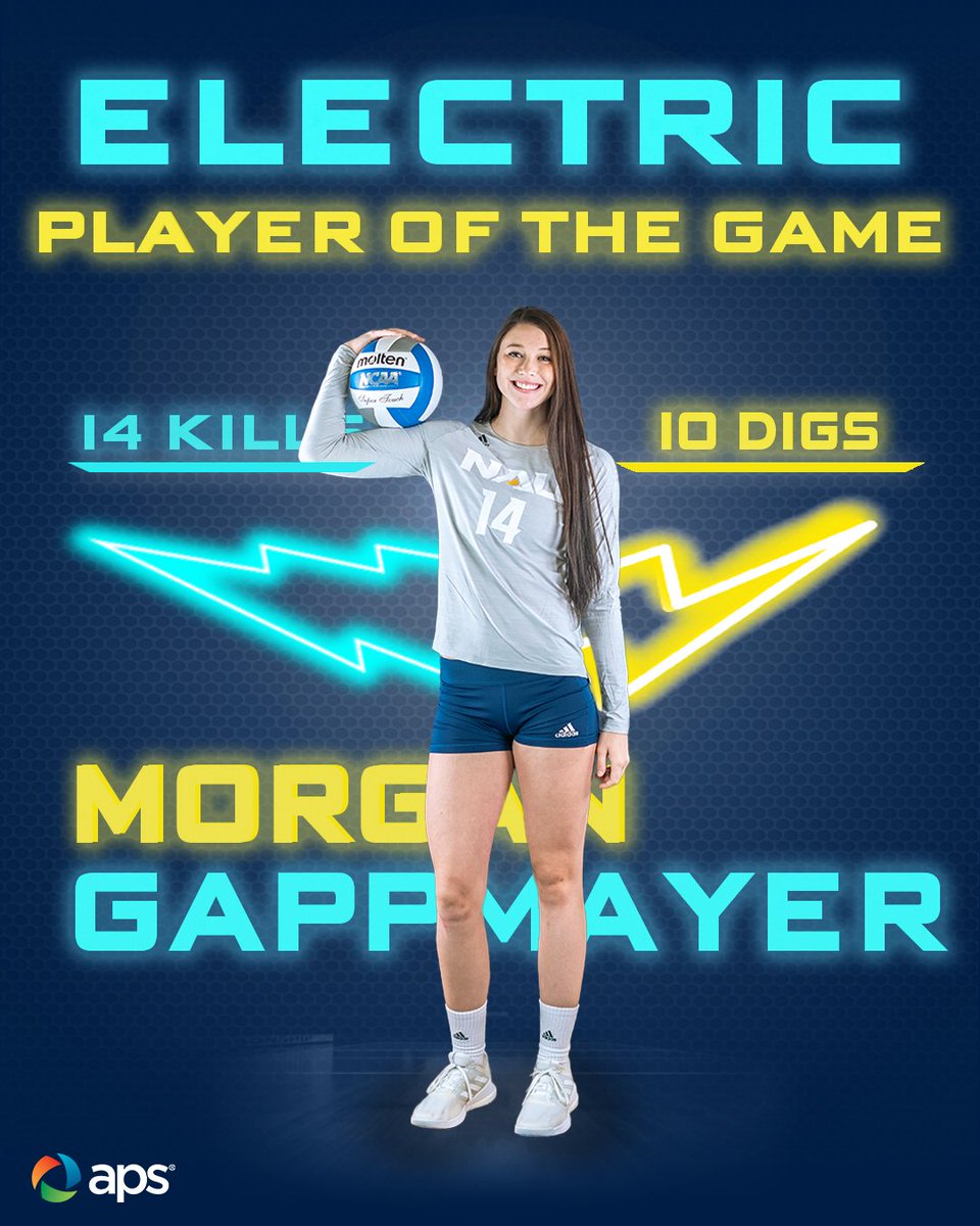 NAUVolleyball's tweet photo. .@MorganGappmayer finishes tonight's match with a career-high 14 kills, hits .342 and notches her second double-double of the season with 10 digs in the APS Electric Player of the Game performance.

#NAUStrong ⚒🌲💪 #BigSkyVB https://t.co/0MRTOjti3O
