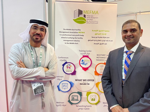 Musanadahfm's tweet photo. FOCUS ON MEFMA: Vijay Kavasseri Operations Director at #Musanadah had the pleasure of meeting ali alsuwaidi, VP @MEFMA at the #FMExpo -  @Big5Exhibition held in #Dubai recently and it was a good opportunity to exchange #FM industry insights.

Learn more: https://t.co/vFX9SNiU8r https://t.co/aWL2QfSeD5