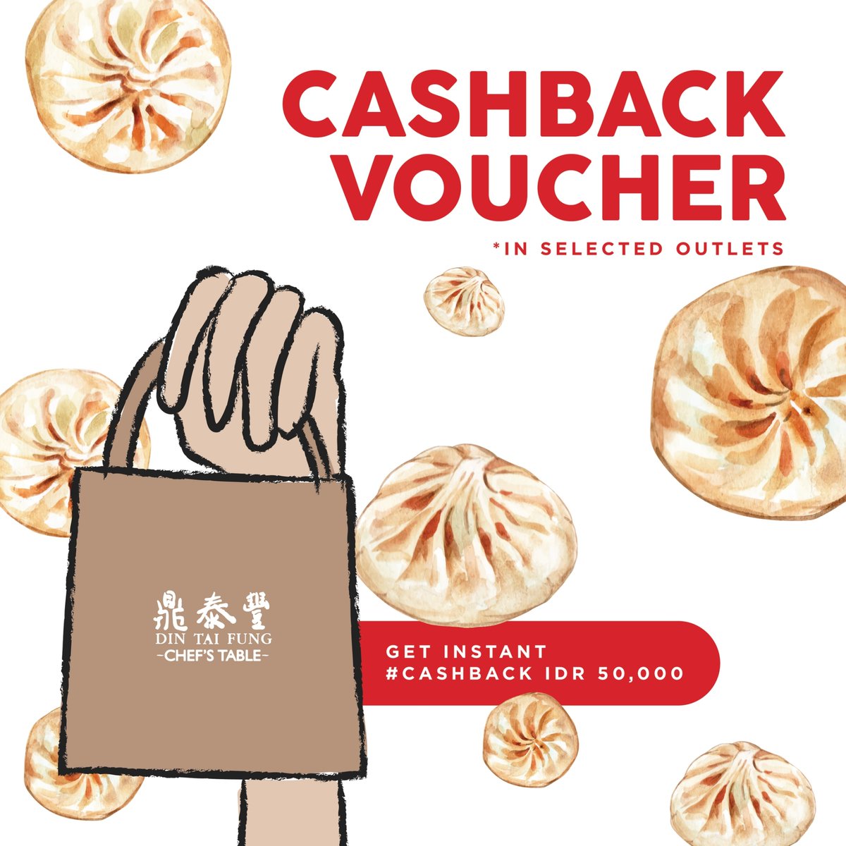 #PROMOALERT for those of you who choose to eat at home and order some takeaway, you will get #CASHBACK Voucher IDR 50,000!
Enjoy Din Tai Fung Chef's Table menu to the fullest!