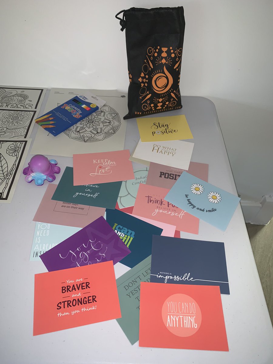 RMNlauren's tweet photo. World mental health day box spread around Griffin ward this morning for the ladies, including some coffee and questions for the mind💭💭 thanks to our lovely team in OT💗 #GreatToBeGriffin https://t.co/QSGSOfFD8Q