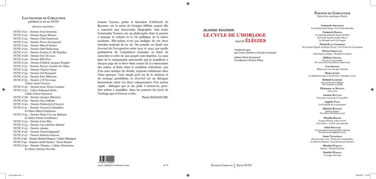 Revue_Nunc's tweet photo. Jeanne Tsatsos, parmi les dernières parutions de Corlevour. Merci à Christos Nikou pour son initiative ! https://t.co/aRRSk2la22