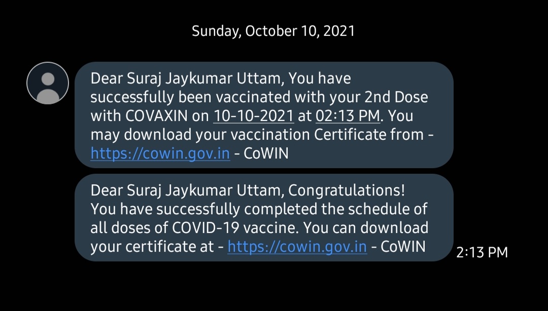 Surajuttam001's tweet photo. Didn't even step out of the house and got my 2nd dose and now fully vaccinated.
Vaccines really be doing wonders !
#scam2021 #covaxin #COVID19 #CoWIN 
@PMOIndia @MoHFW_INDIA @COVIDNewsByMIB @CovidIndiaSeva https://t.co/zgIIOzQ3vo