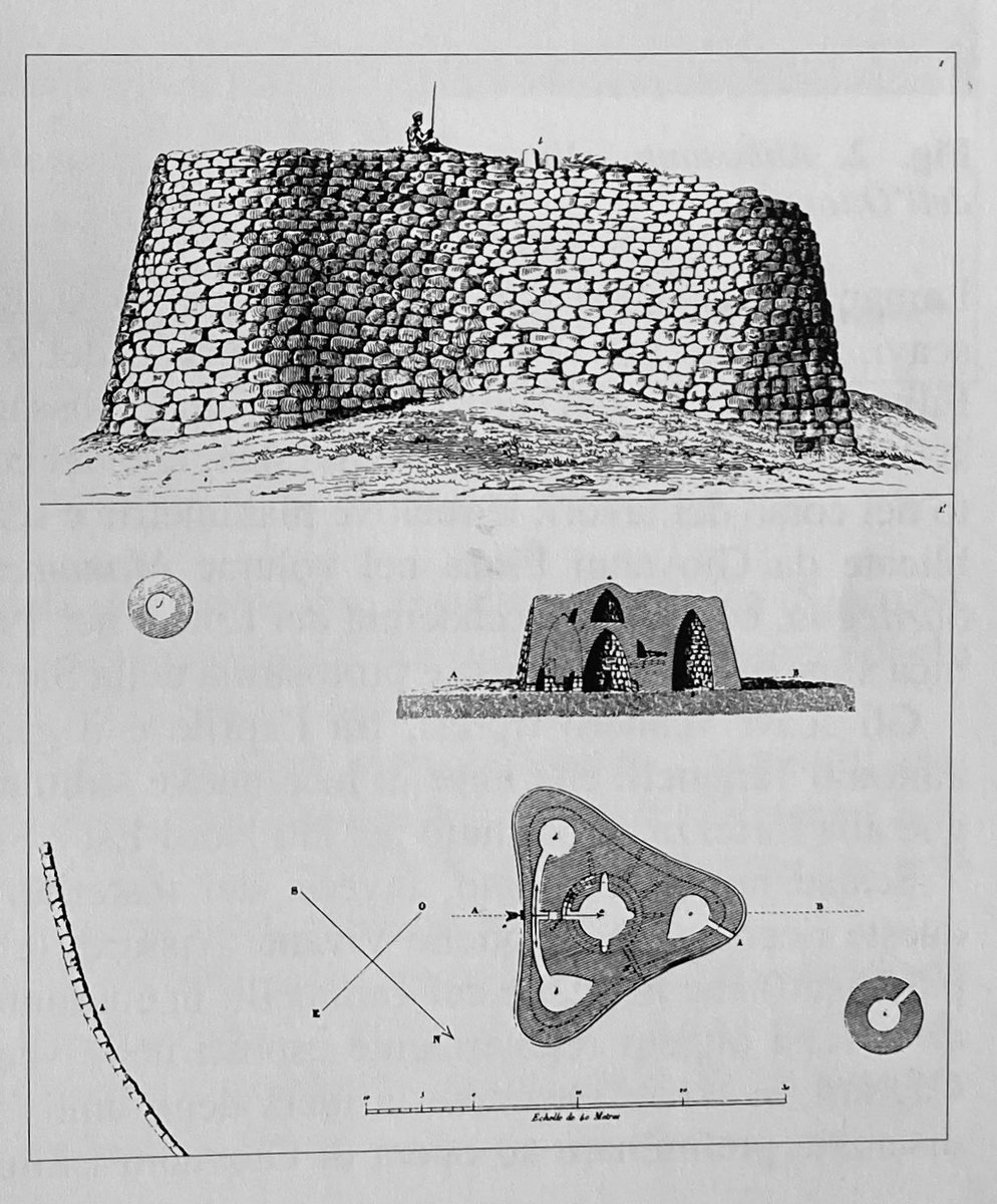 Il #NuragheLosa, imponente, maestoso e ben conservato, venne rilevato per la prima volta dallo studioso Alberto della Marmora che inserì nel suo #Atlante il prospetto e la pianta. Era il 1840 ma bisognerà aspettare il 1890 per la prima campagna di scavo.
#AlbertodellaMarmora