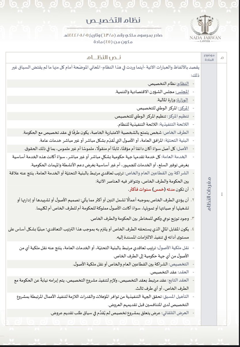 Nada_Jarwan's tweet photo. #نظام_التخصيص

أحد الأنظمة المستحدثة، الجاري العمل بها مكون من 45 مادة. 
https://t.co/PwClreEkjA

#أنظمة_قضائية https://t.co/fZYYE6mi4n