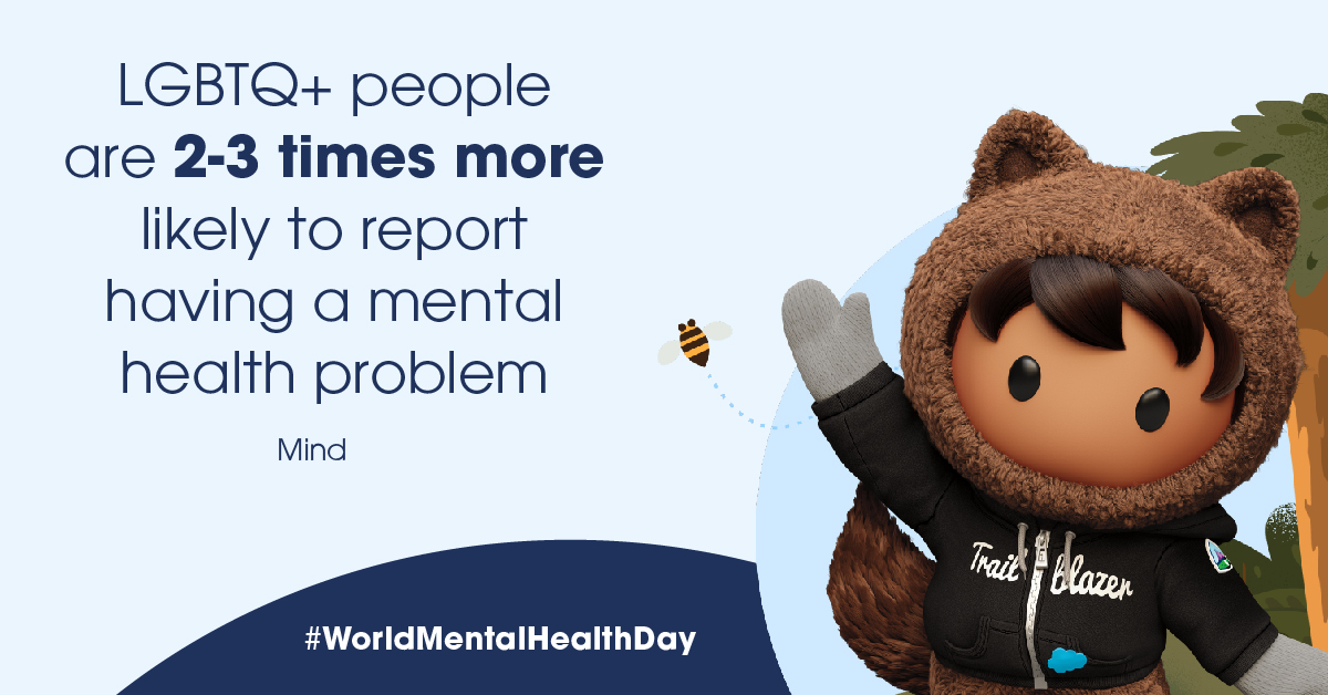 SalesforceUK's tweet photo. This year's #WorldMentalHealthDay is all about inequality in #mentalhealth, and what you can do to help tackle it...whether that is donating or adding your voice.

Let's fight for better mental health services for ➡️ everyone ⬅️ @MindCharity

https://t.co/KGRBf503KN https://t.co/sQ2irViwMq
