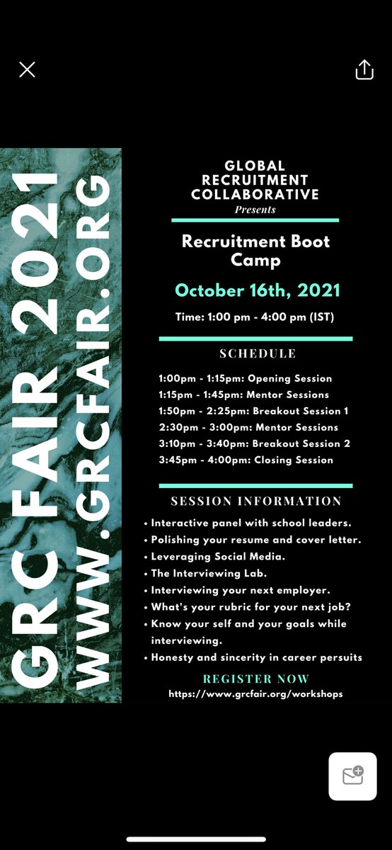 Pass the WORD: Important, relevant, and HELPFUL stuff is happening with the Global Recruitment Collaborative! Join our “Recruitment Boot-Camp,” this weekend, and let 26 Ed-Leaders coach you on how to polish and present your “best self” as a candidate! @GrcFair @ASBIndia