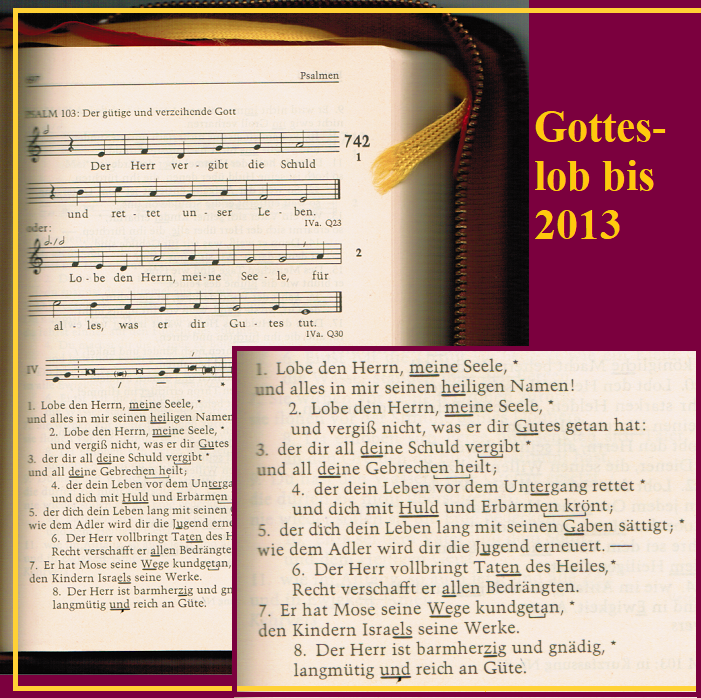 Gesangbuch mit Lied: Melodie + Texte