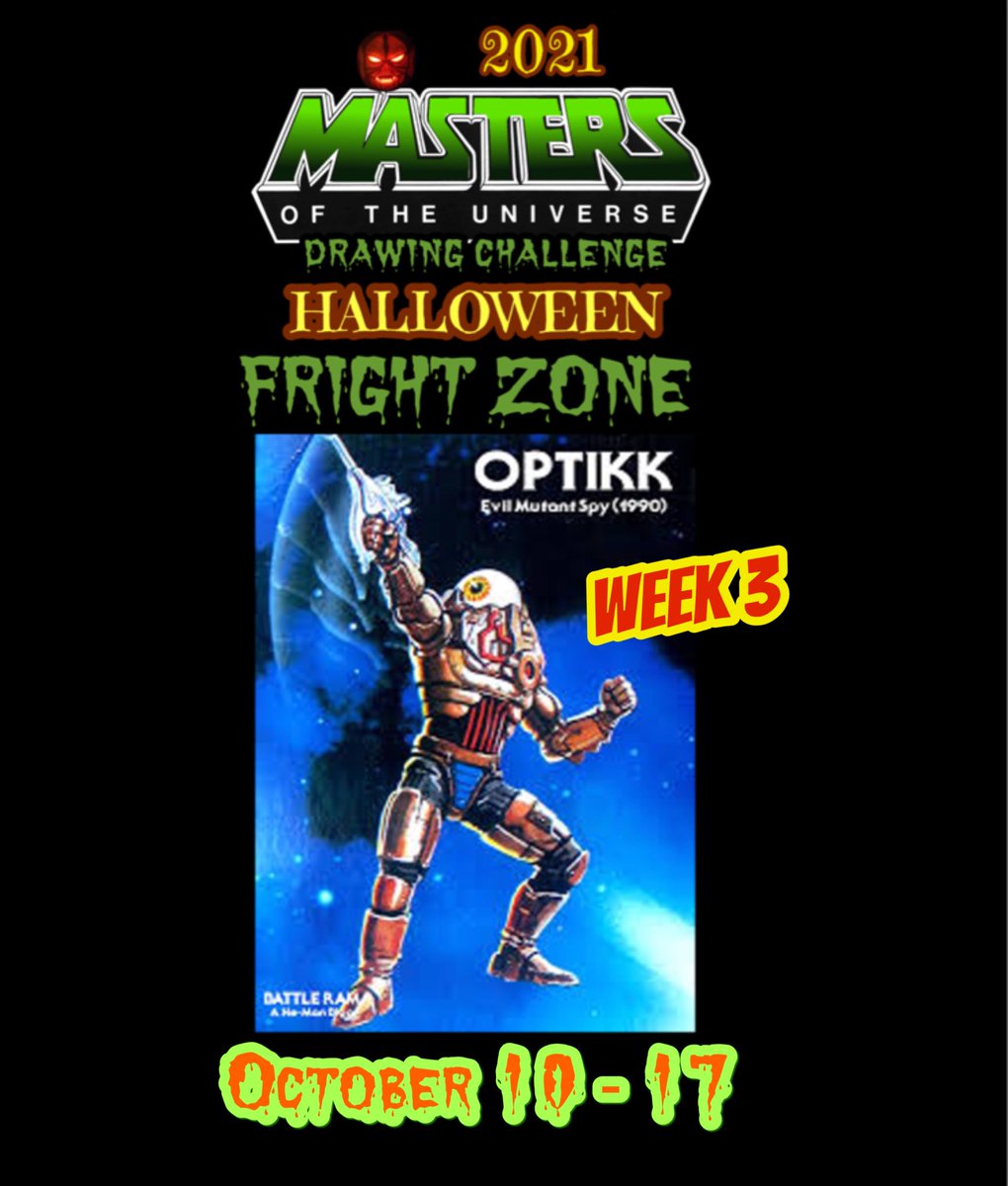 MOTUdrawing's tweet photo. WEEK 3 of The 2021 Masters Of the Universe Drawing Challenge Halloween Fright Zone! ⚔️ 🎃
💥OPTIKK! ⚔️👁
From
The NEW ADVENTURES of HE-MAN!
October 10 - 17, 2021
#motuhalloweenfrightzone #optikk #heman #motudrawingchallenge #motu #halloween #mastersoftheuniverse https://t.co/EFztJYbzum