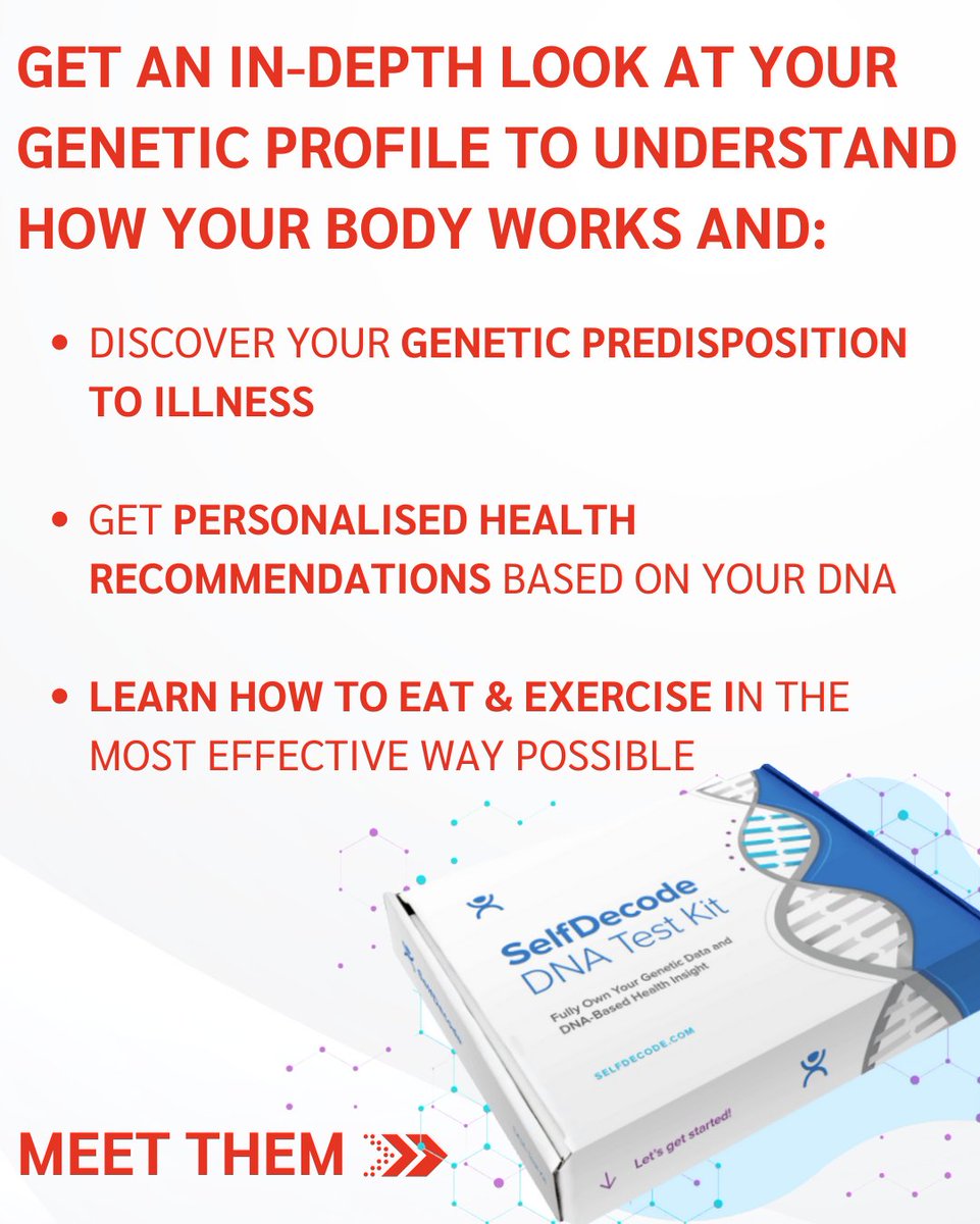 HOsummit's tweet photo. Discover your health risks, genetic variants and take actionable steps to greater health and longevity with @SelfDecode – a state of the art #DNA test kit and health report. 🧬 You’ll find #SelfDecode exhibiting at your next summit in May 2022. #spreadthehealth #selfdiscovery https://t.co/FpkRE9wQEf