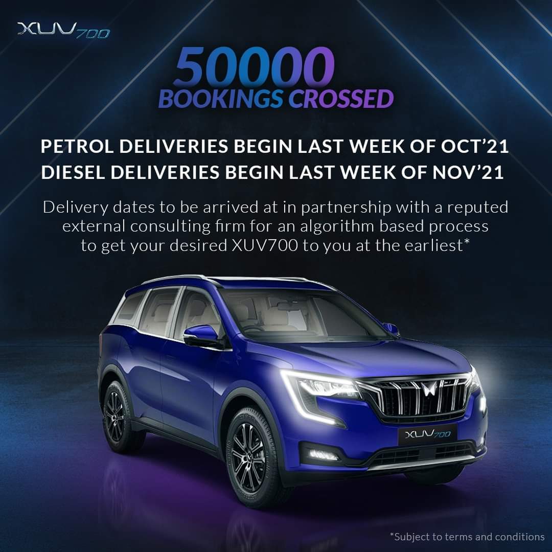 Thank you again for your trust. We understand you can't wait to drive your #XUV700. Stay tuned as we plan to deliver your XUV700  to you at the earliest. 

#HelloXUV700 #deeemmmahindra #mahindrasuv #rushlikeneverbefore