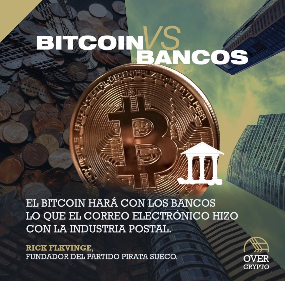 OvercryptoAcad's tweet image. La historia tiende a repetirse. El correo electrónico desbancó al correo postal, Uber esta amenazando a los taxis, Airbnb se caracteriza por quitar gran terreno a la industria hotelera 😲 y seguramente Bitcoin hará lo propio con los bancos 🏦🔥