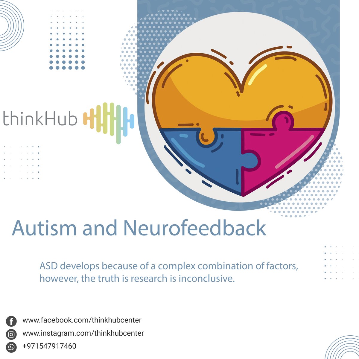 ThinkHubCenter's tweet photo. Autism and Neurofeedback
https://t.co/AAv031KB6t
Reach us at the Think Hub Center T: +971-4-345-7766. We are here to help you.
#thinkhub #mindability #neurofeedback #brain #mentalpower #autism #dubai #brainhealth #neuroscience #braintraining #biofeedback https://t.co/fWhax9pt3m