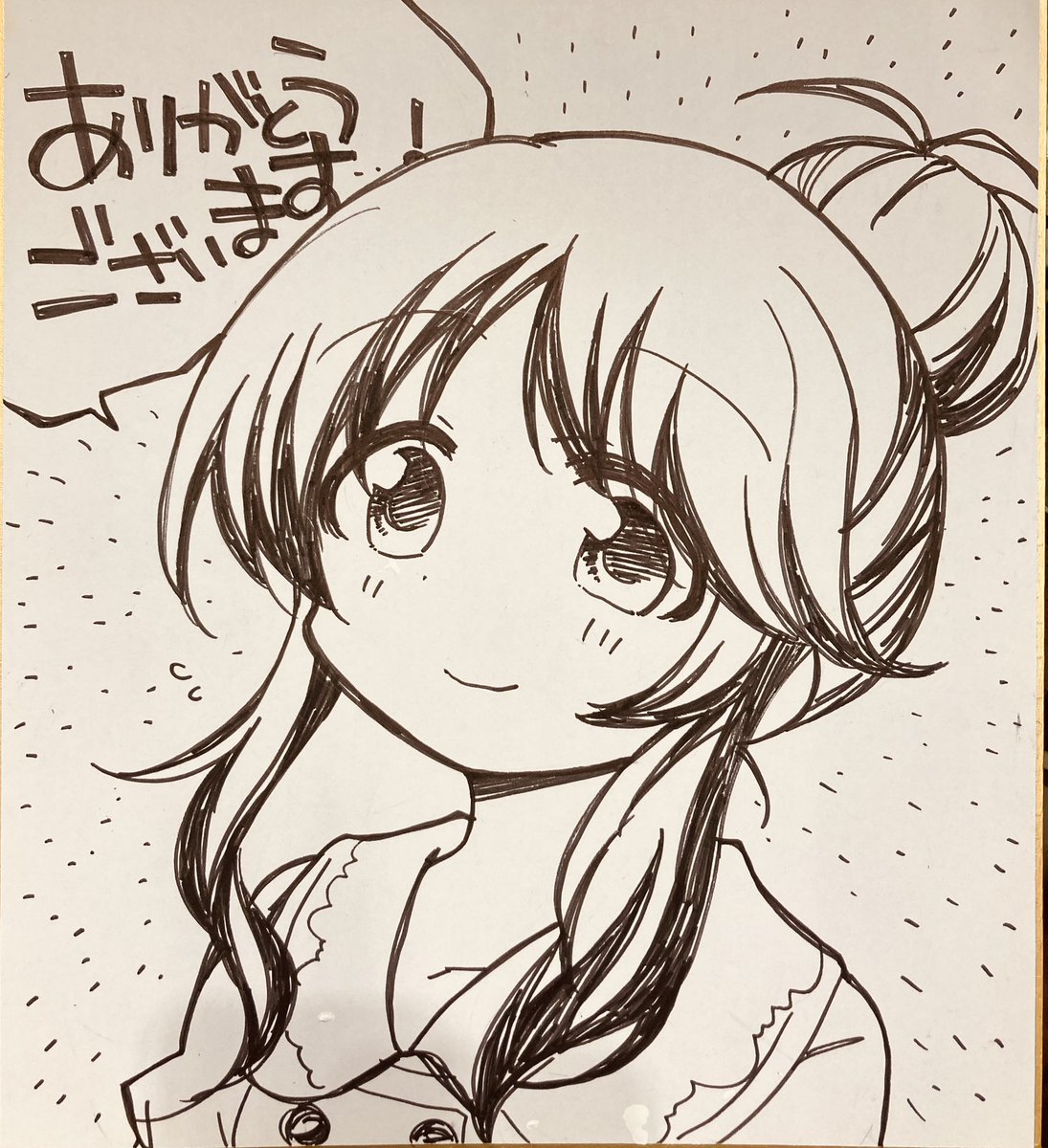 色紙描いてますその3(*'-,`*)藍子ちゃん 