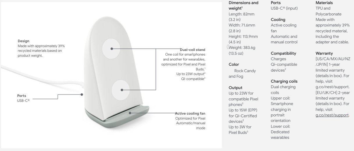 Google Pixel Stand (2nd Gen) – Google – Mobile phones